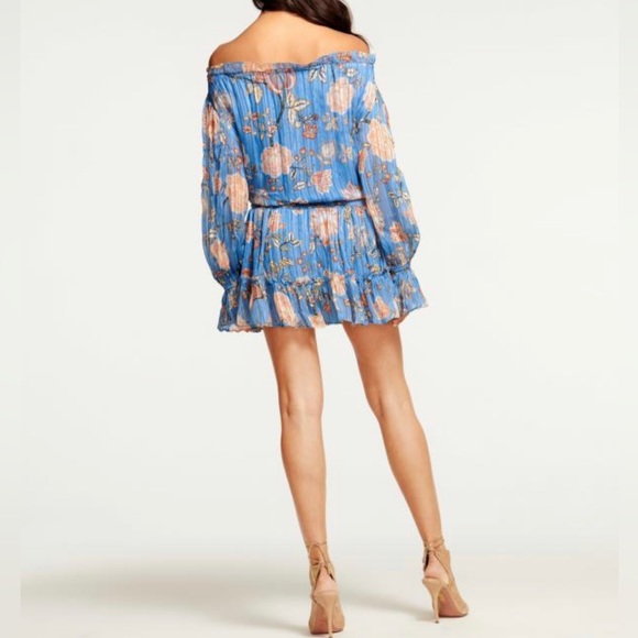 NWT RAMY BROOK Printed Willow Off-the-shoulder Mini Dress - Picture 2 of 6